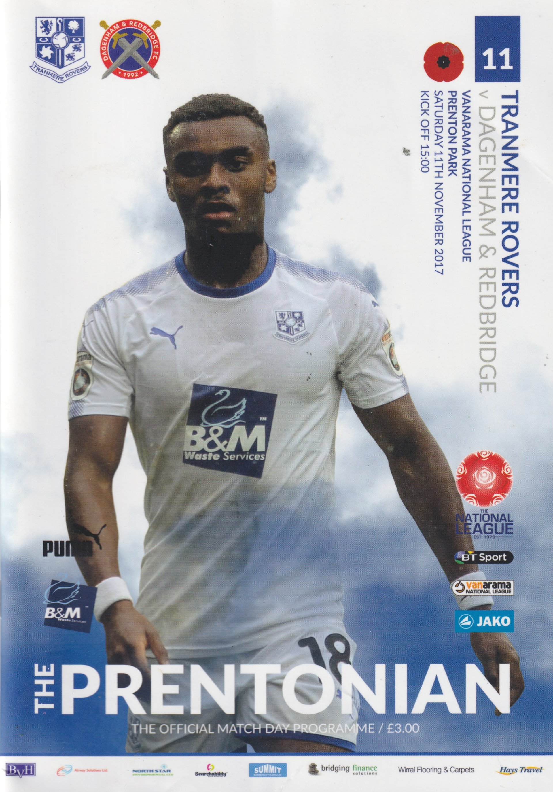 Tranmere Rovers v Dagenham and Redbridge match programme